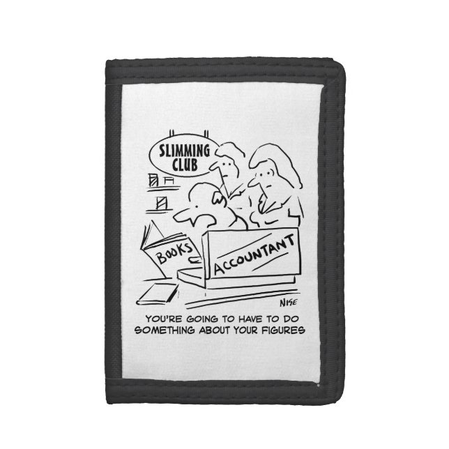 Accountant Checks the Books at a Slimming Club Tri Trifold Wallet (Front Vertical)