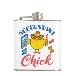 Accountant Chick Accounting CPA Graduation Women Flask