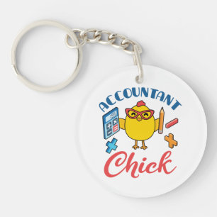 Accountant Chick Accounting CPA Graduation Women Keychain