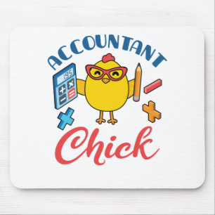 Accountant Chick Accounting CPA Graduation Women Mouse Pad