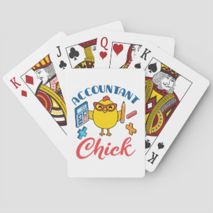 Accountant Chick Accounting CPA Graduation Women Poker Cards