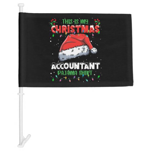 Accountant Christmas Lights Pajama Shirt Car Flag