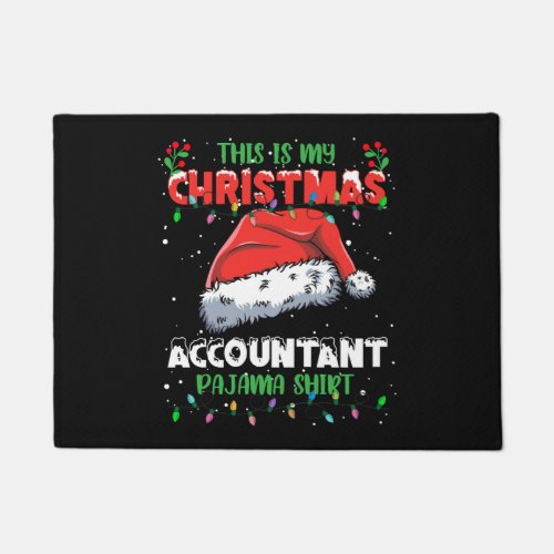 Accountant Christmas Lights Pajama Shirt Doormat