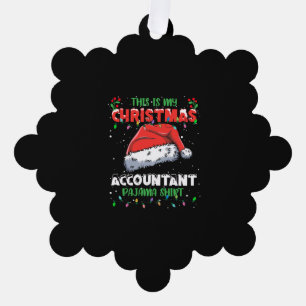 Accountant Christmas Lights Pajama Shirt Ornament Card