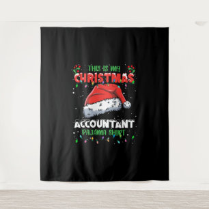 Accountant Christmas Lights Pajama Shirt Tapestry