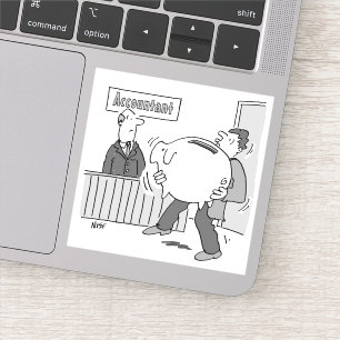 Accountant Client with Huge Piggy Bank Sticker