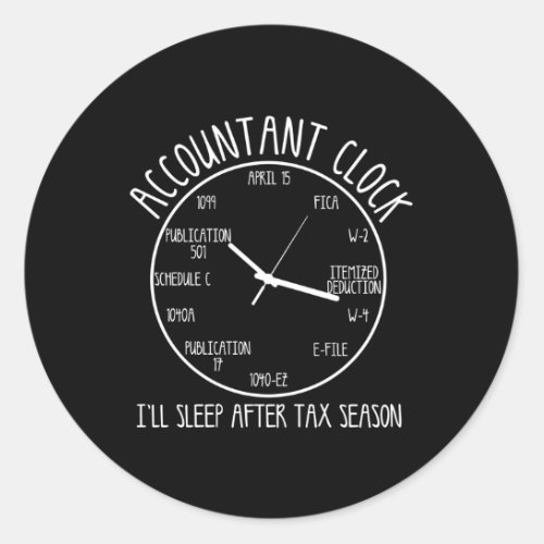 Accountant Clock For Cpa Accounting Classic Round Sticker