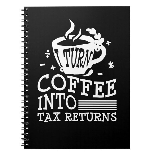 Accountant Coffee CPA Bookkeeper Humor Bookkeeping Notebook (Front)