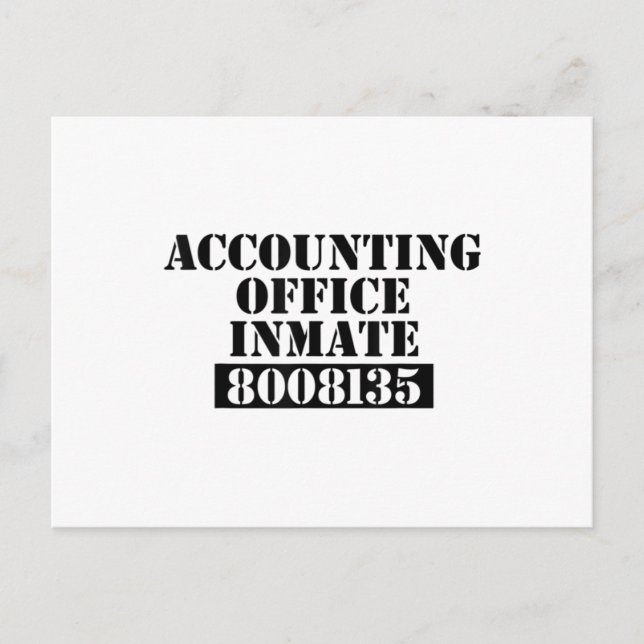 Accountant Costume Accounting Office Inmate Announcement Postcard (Front)