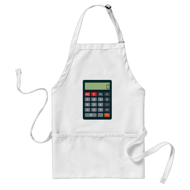 Accountant Costume Outfit Math Calculator Adult Apron (Front)
