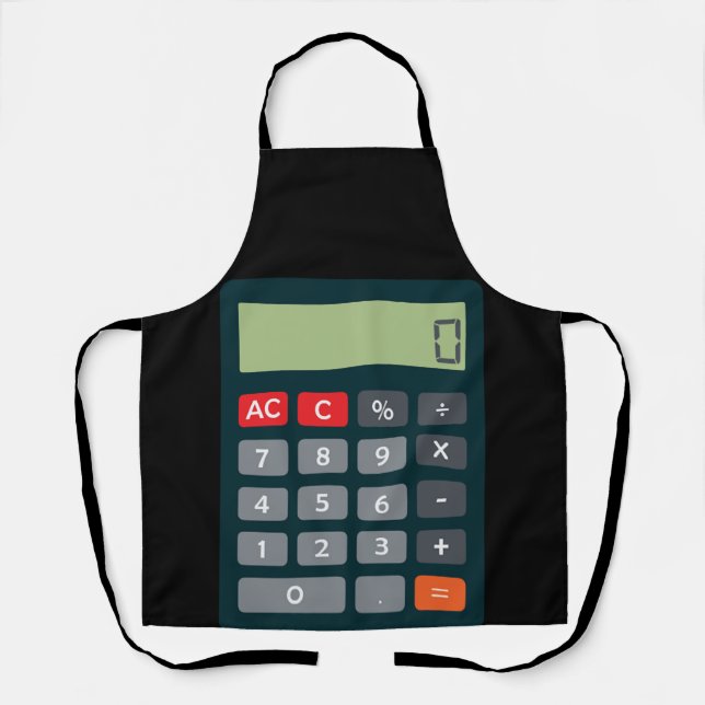 Accountant Costume Outfit Math Calculator Apron (Front)