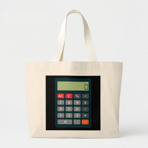 Accountant Costume Outfit Math Calculator   Large Tote Bag