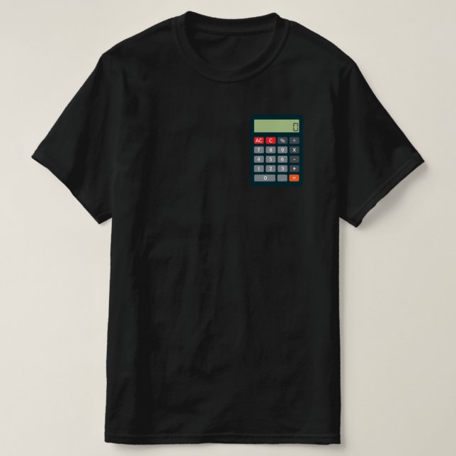 Accountant Costume Outfit Math Calculator T-Shirt (Design Front)