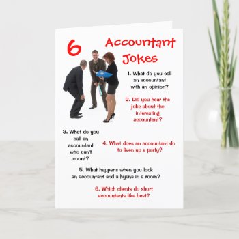 Accountant Cpa 6 Accountant Jokes Funny Retirement Card by accountingcelebrity at Zazzle