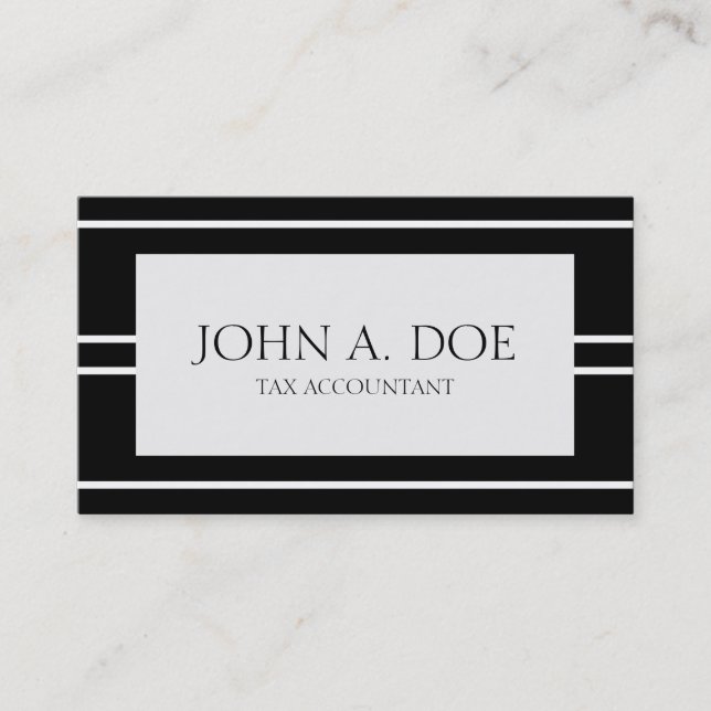 Accountant CPA Accounting Bookkeeper B/W Stripes Business Card (Front)