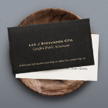 Accountant CPA Faux Black Linen Business Card