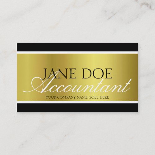 Accountant CPA Gold Metallic Script Business Card Templates