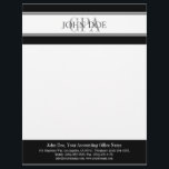 Accountant CPA Letterhead Matches BusinessCard<br><div class="desc">Business Letterhead Black Silver CPA - Matching Business Card is Available - Visit zazzle.com/bizcards4u or search keyword "bizcards4u" on Zazzle now.</div>