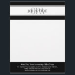 Accountant CPA Letterhead Matches BusinessCard<br><div class="desc">Business Letterhead Black Silver CPA - Matching Business Card is Available - Visit zazzle.com/bizcards4u or search keyword "bizcards4u" on Zazzle now.</div>