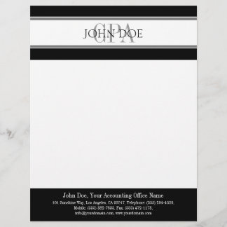 Accountant CPA Letterhead Matches BusinessCard