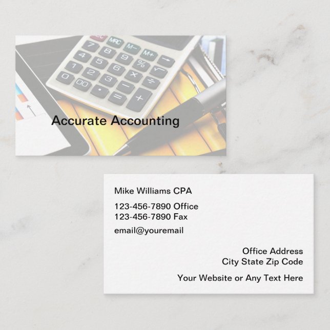 Accountant CPA Modern Business Cards (Front/Back)