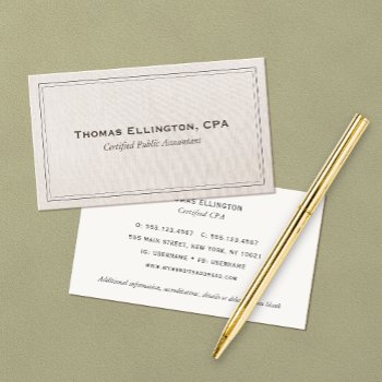 Accountant Cpa Professional Simple Classic Business Card by sm_business_cards at Zazzle