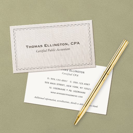 Customizable Accountant CPA Business Card