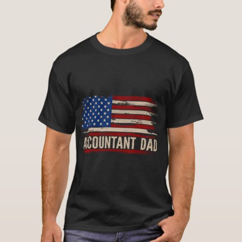 Accountant Dad American Usa Flag Accounting T_Shirt