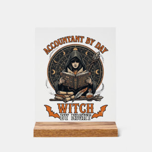 Accountant Day Witch Night Halloween Magic Book_1 Acrylic Sign