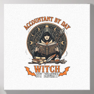 Accountant Day Witch Night Halloween Magic Book_1 Canvas Photo Tile
