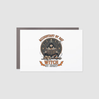 Accountant Day Witch Night Halloween Magic Book_1 Car Magnet