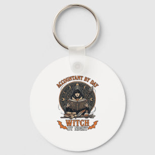 Accountant Day Witch Night Halloween Magic Book_1 Keychain