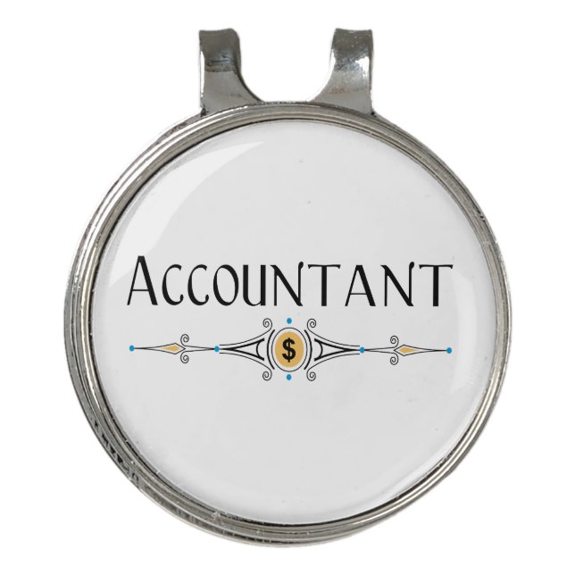 Accountant Decorative Line Golf Hat Clip (Front)