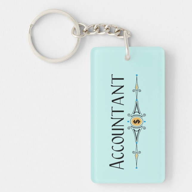 Accountant Decorative Line Keychain (Front)