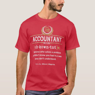 Accountant Definition Funny Dictionary Meaning T-Shirt