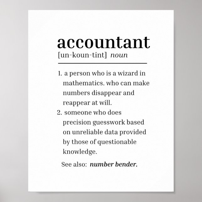 Accountant definition poster (Front)