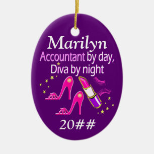 ACCOUNTANT DIVA PERSONALIZED ORNAMENT
