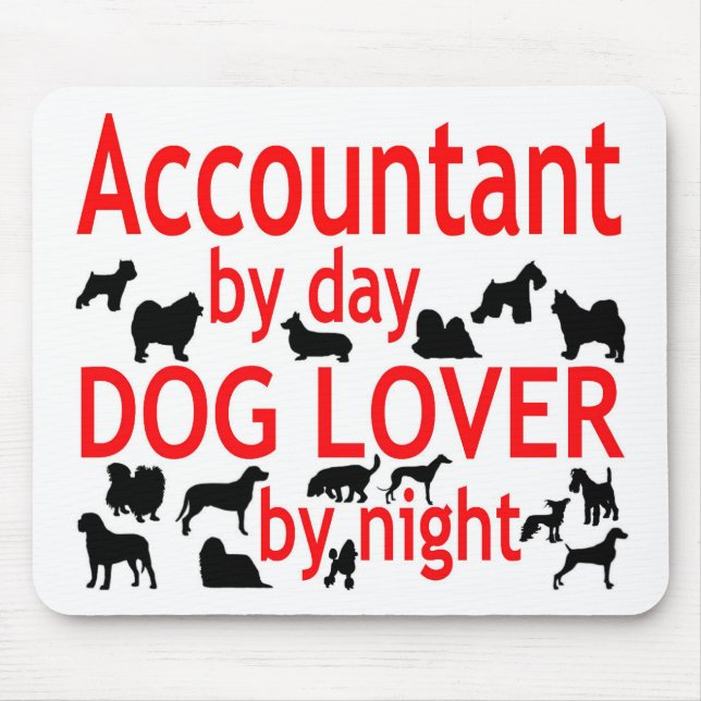 Accountant Dog Lover Mouse Pad (Front)