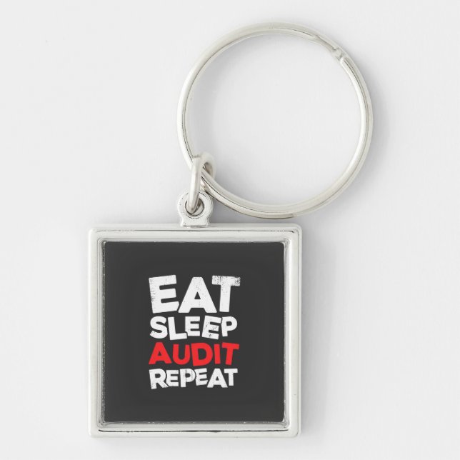 Accountant Eat Sleep Audit Keychain (Front)