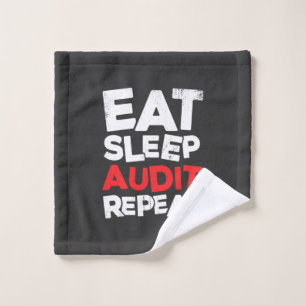 Accountant Eat Sleep Audit Wash Cloth