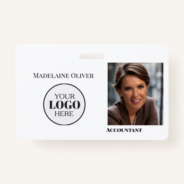 Accountant  Employee ID Photo Simple Logo Badge (Front)