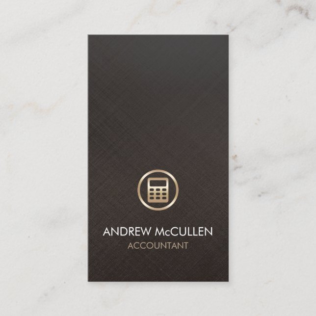 Accountant Faux Gold Calculator Icon Business Card (Front)