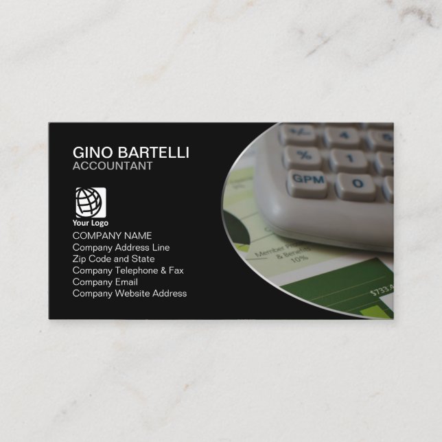 Accountant Finance Calculator Business Card (Front)