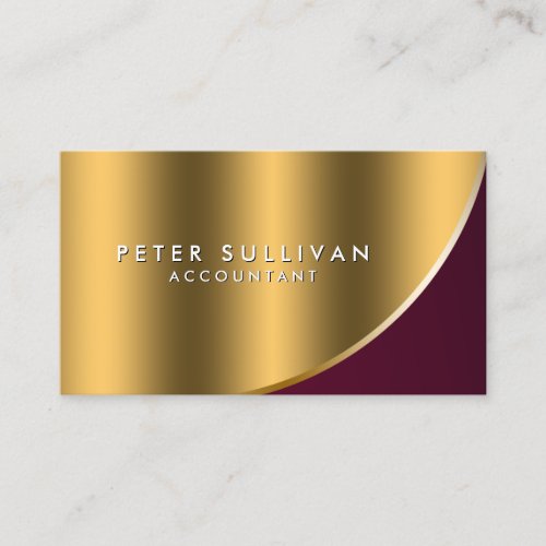 Accountant Finance Services Elegant Gold Curve Business Card
