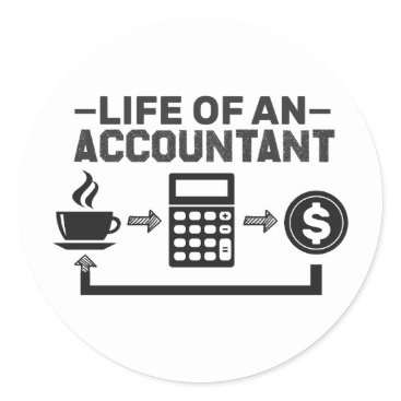 accountant, financial, money, business, eye glasse classic round sticker