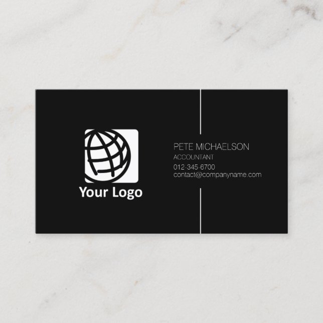 Accountant Financial Services Black Elegant Business Card (Front)