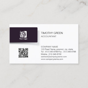 Accountant Financial Services Black Tab Logo Business Card