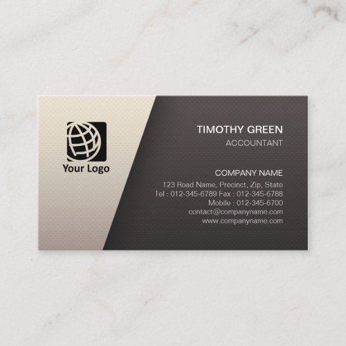 Accountant Financial Services Simple White Black Business Card