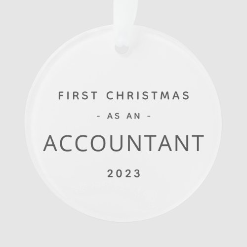 Accountant First Christmas Modern Custom Ornament