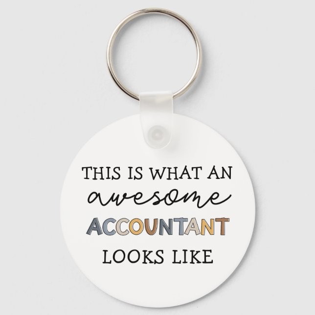 Accountant Funny Awesome Accountant CPA Gift Keychain (Front)